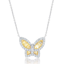 Load image into Gallery viewer, Large Yellow Sapphire and Diamond Butterfly Pendant