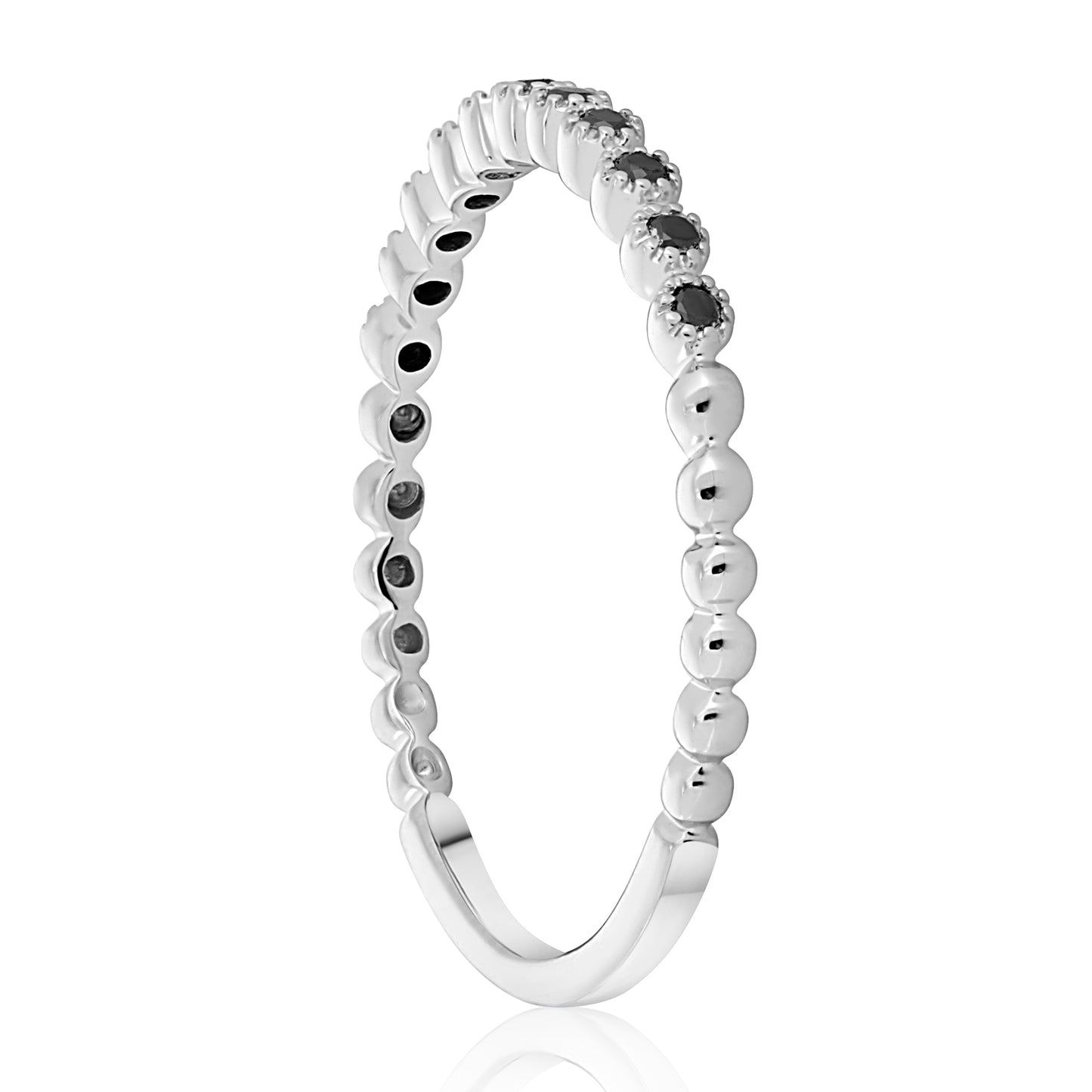 Dainty 1 Black Diamond Band - Two
