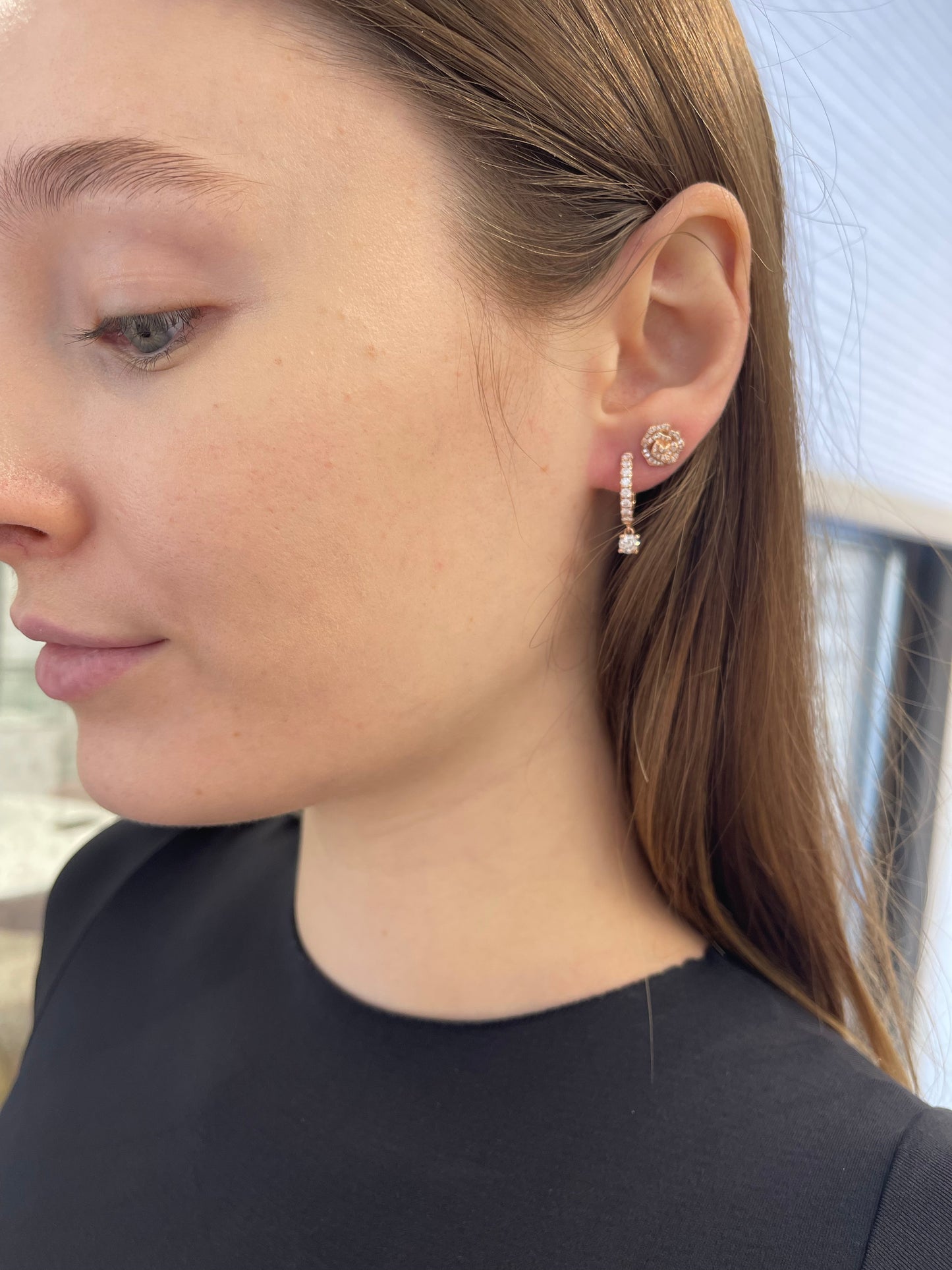 Fancy Shape All Diamond Dangle Earring 2