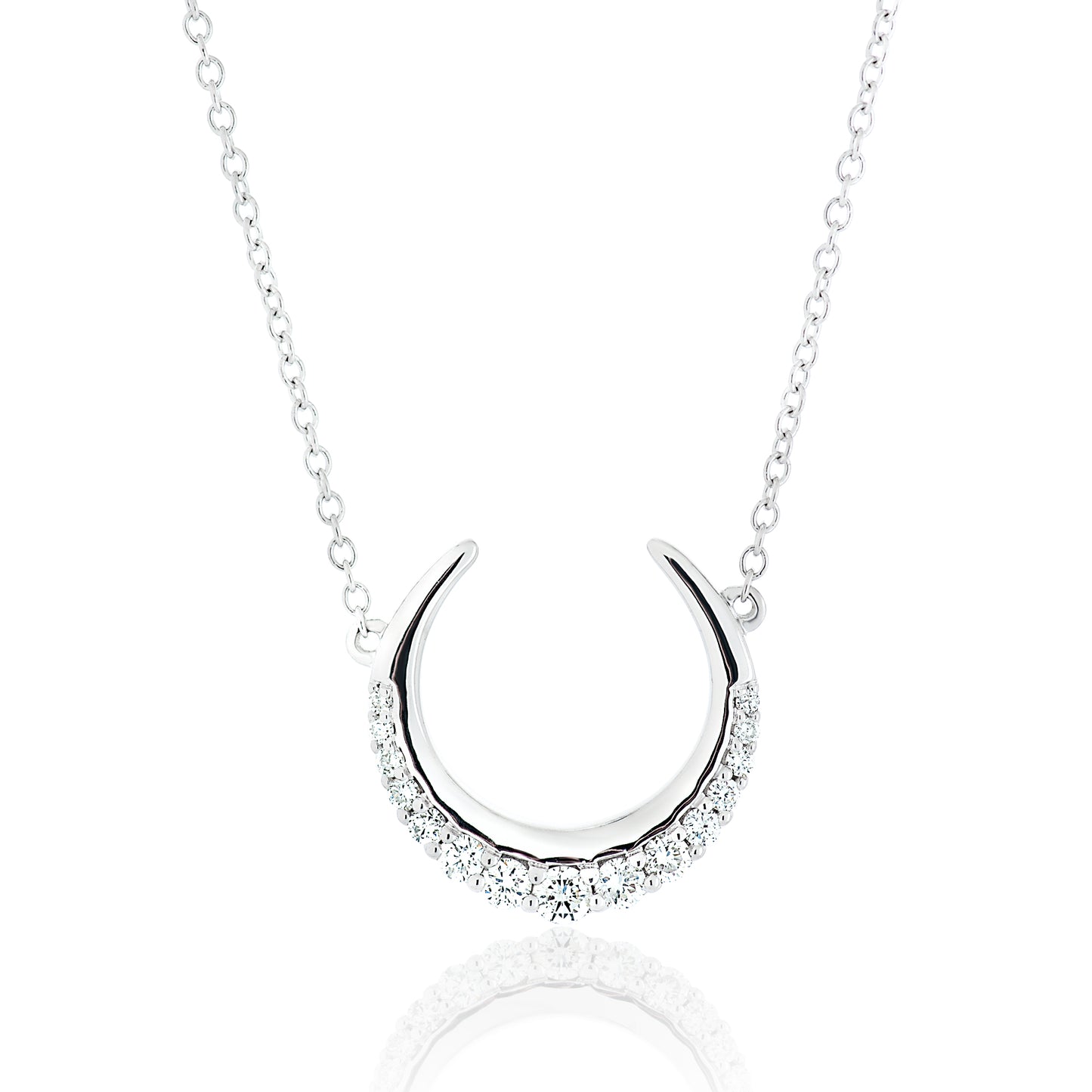 Petite Diamond Crescent Moon Pendant