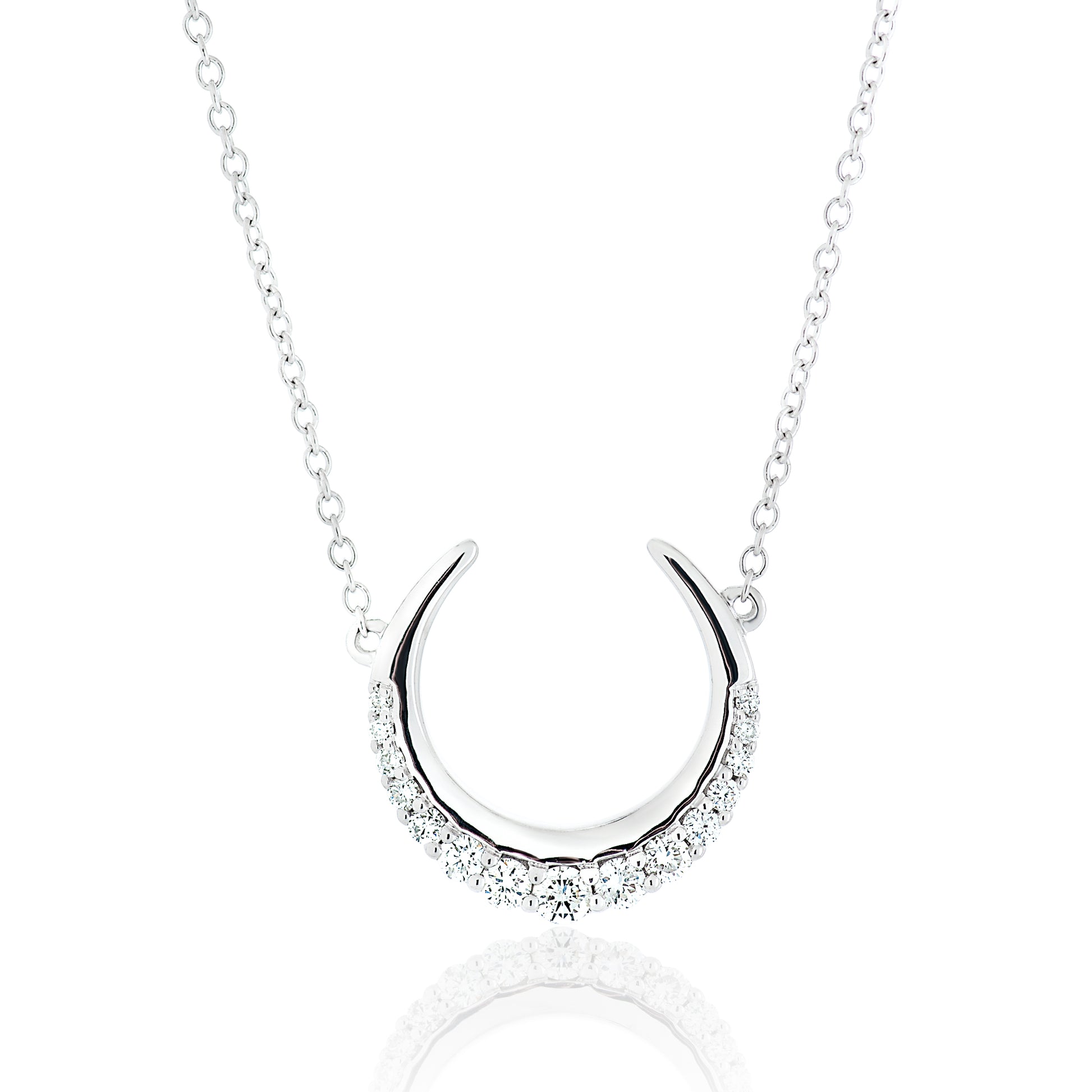 Petite Diamond Crescent Moon Pendant