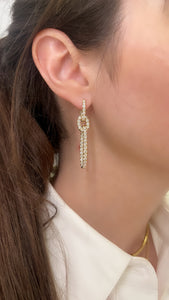 Triple Diamond Link Earrings 2