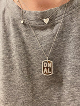 Load image into Gallery viewer, Large Diamond Dog Tag Initial Necklace 3