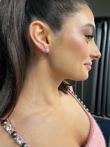 Diamond Flower Stud Earrings 4