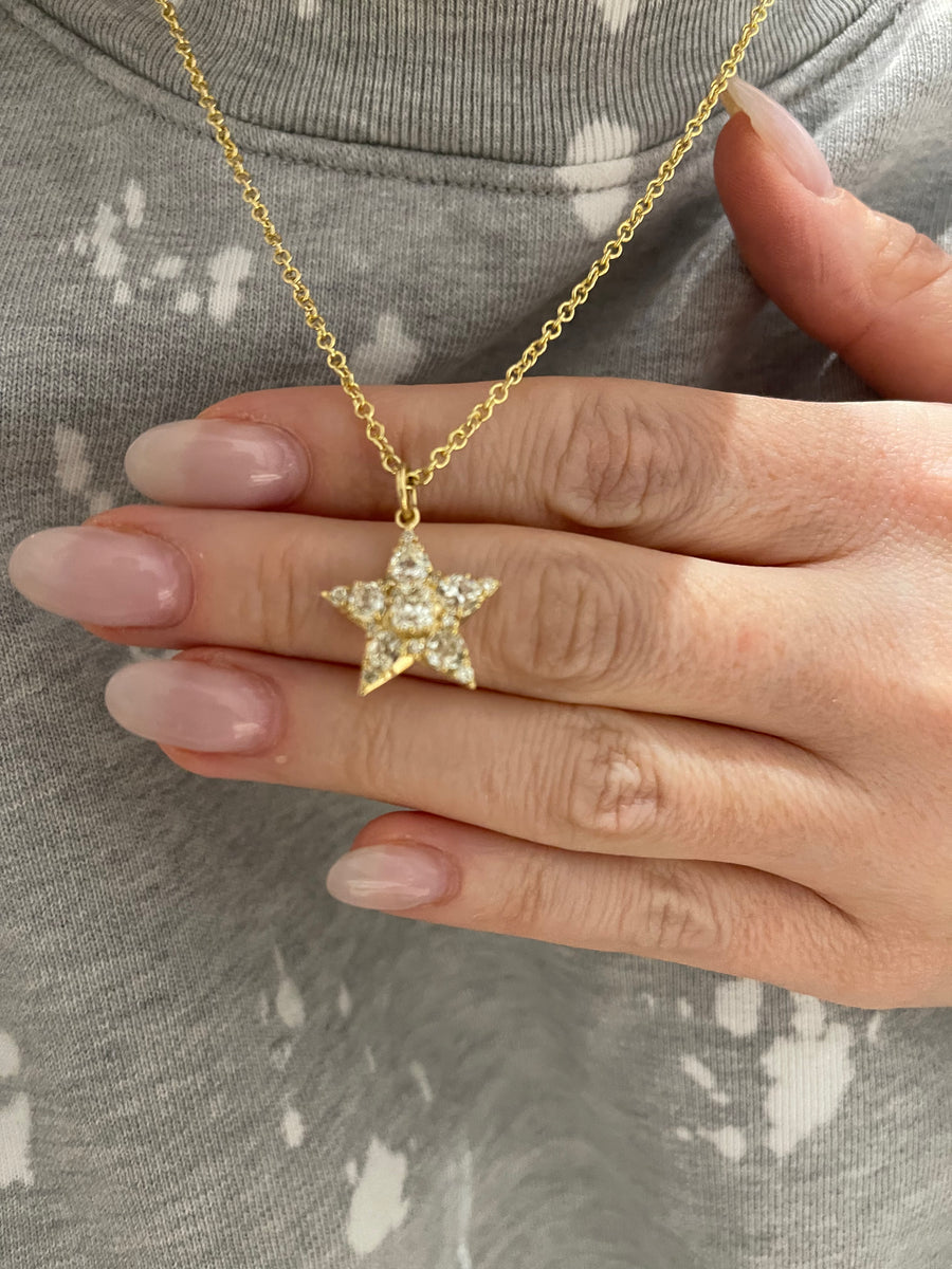 Diamond Cobblestone Star Pendant Nicole Rose Fine Jewelry