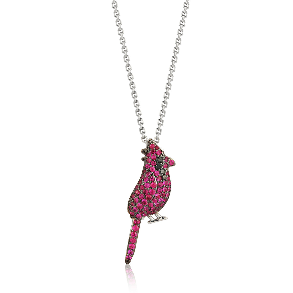 Ruby and Diamond Cardinal Pendant Nicole Rose Fine Jewelry