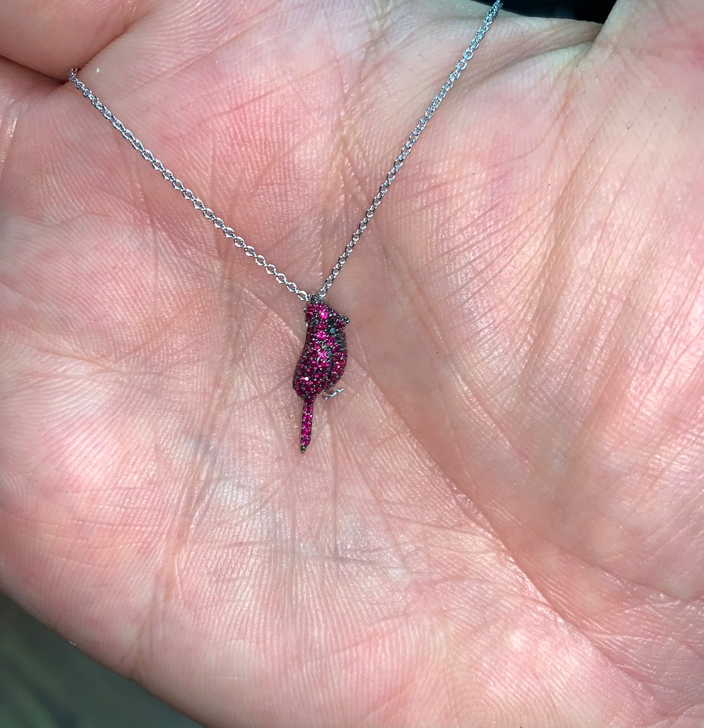 Petite Ruby and Diamond Cardinal Pendant 3