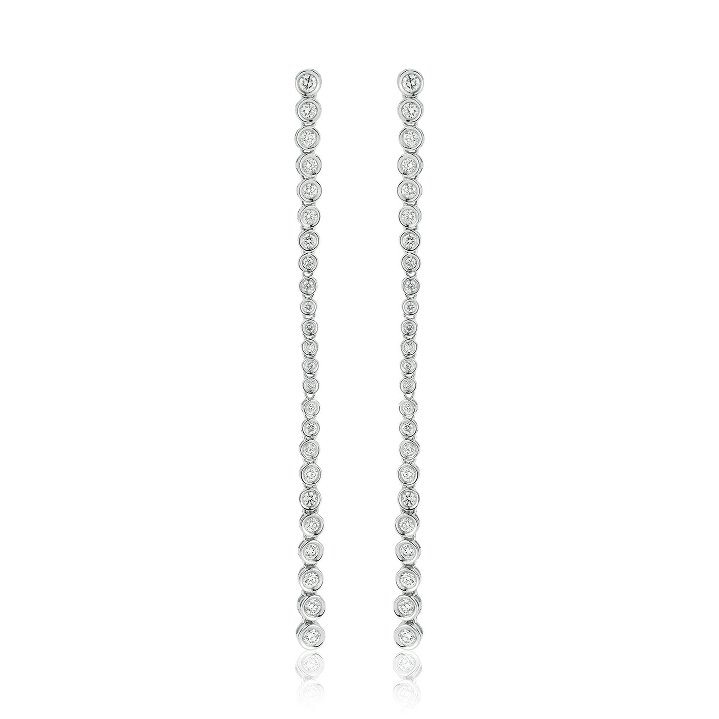 Graduating Diamond Bezel Set Ear Dusters