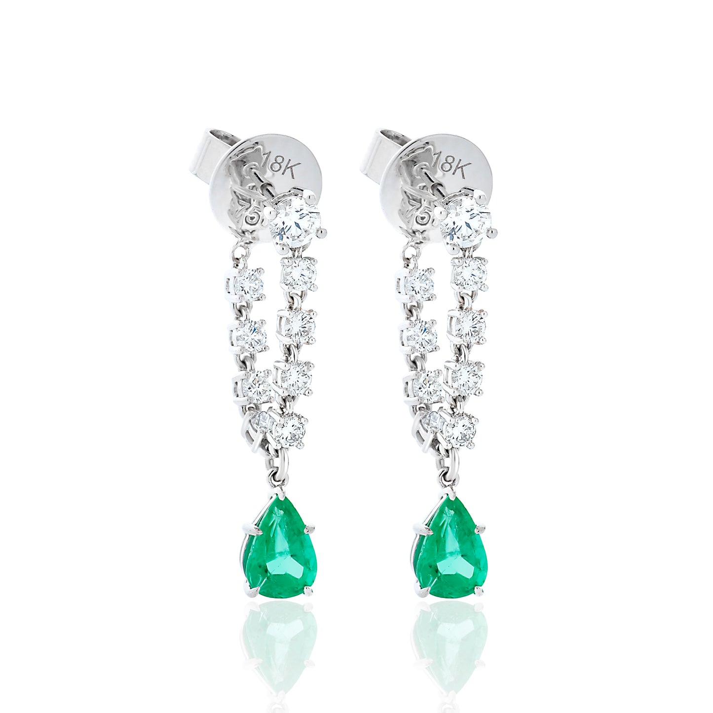 Diamond and Emerald Drop Earrings