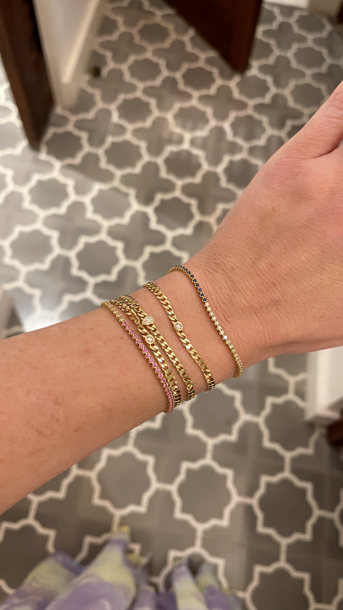 Curb Link Round Brilliant Cut Diamond Bracelet 2