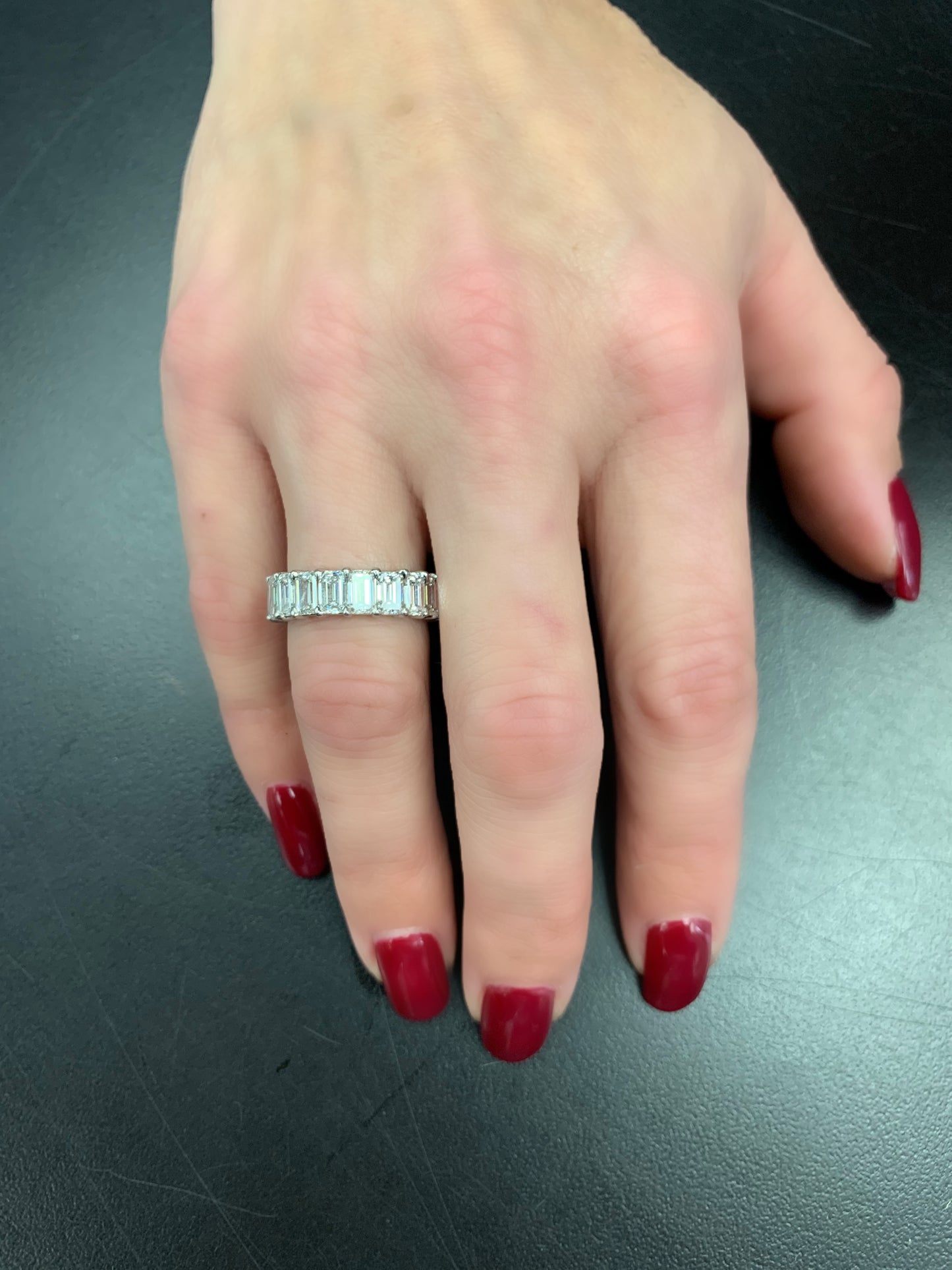 Emerald Cut Eternity Band - Three