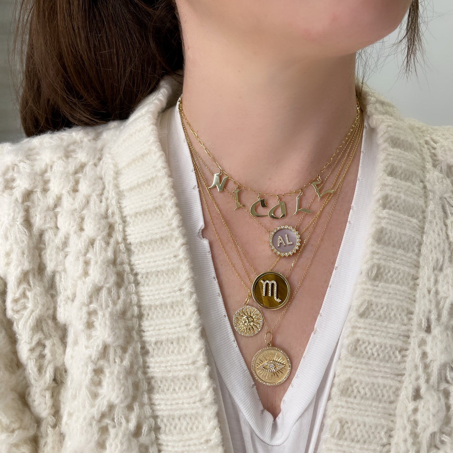Graffiti Letter Necklace - Nicole