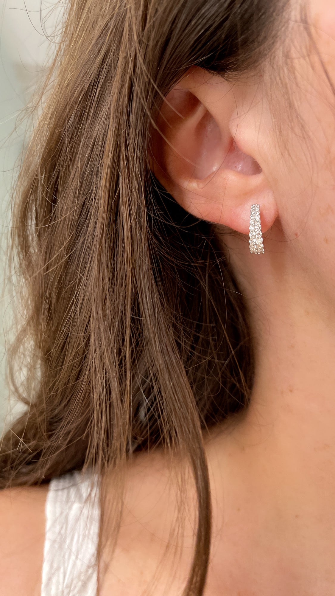 Graduated Two Row Diamond Hoops 3