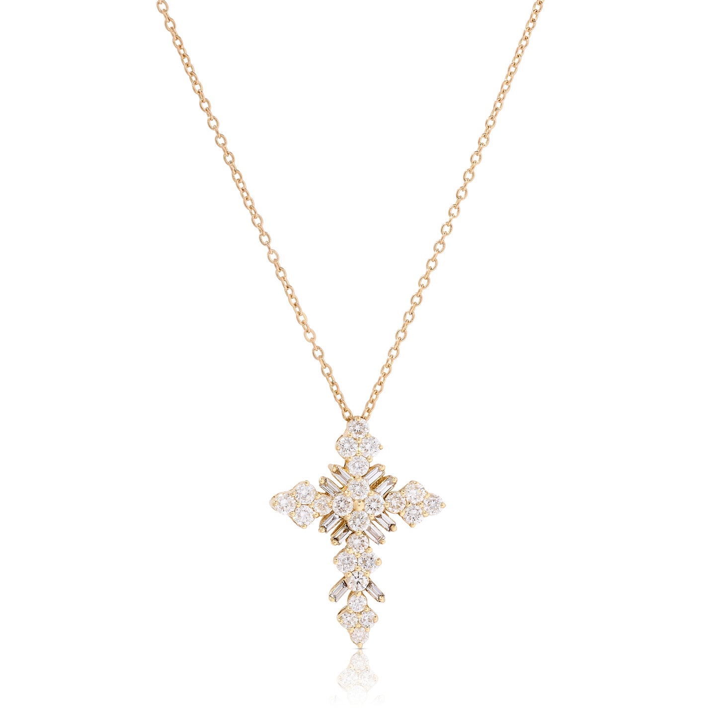 Victorian Style Diamond Cross - Rose