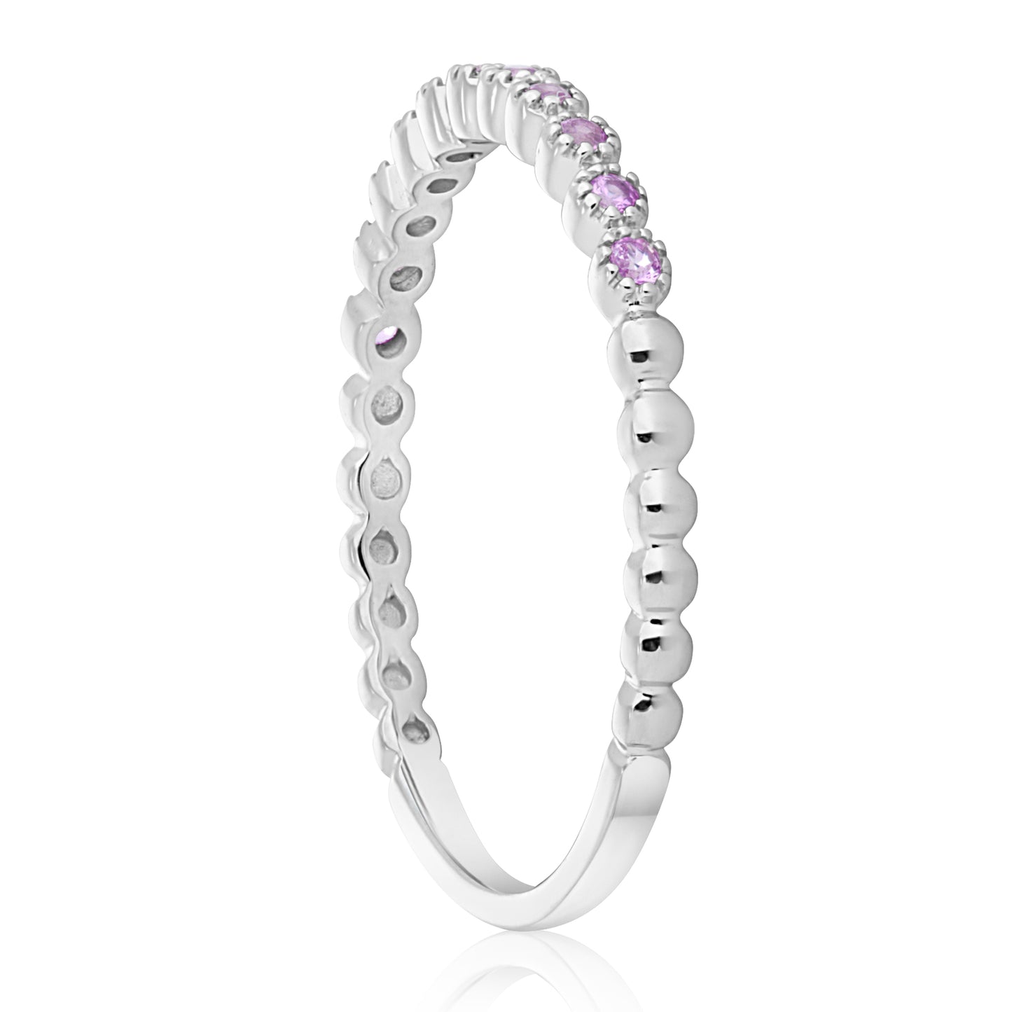 Dainty 1 Pink Sapphire Band - 2