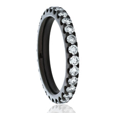 Load image into Gallery viewer, Black Gold French Pave Diamond Eternity Band 2