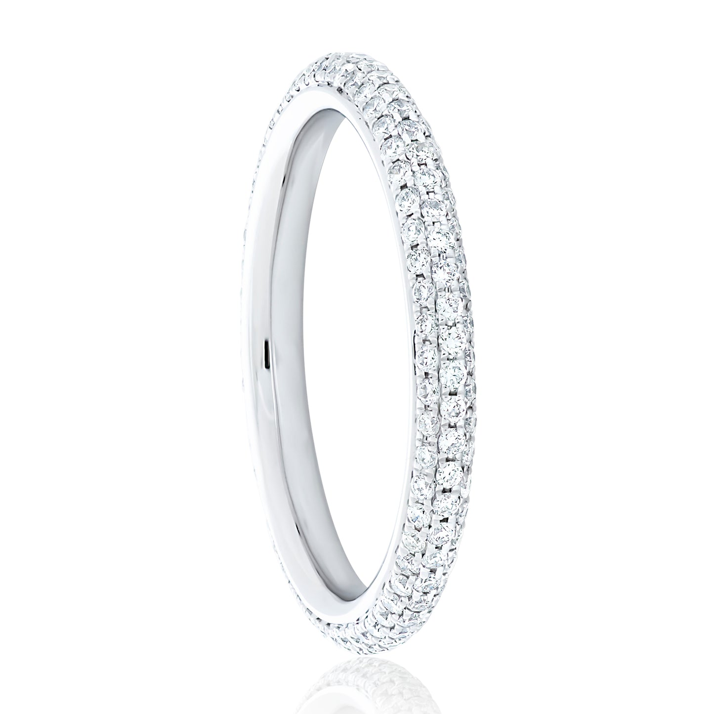 3 Row Mirco Pave Diamond Eternity Band - Two