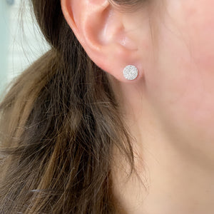 Small Pave Diamond Disc Earrings 2