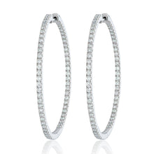 Load image into Gallery viewer, Classic Diamond &quot;Nikki&quot; Hoop Earrings - White