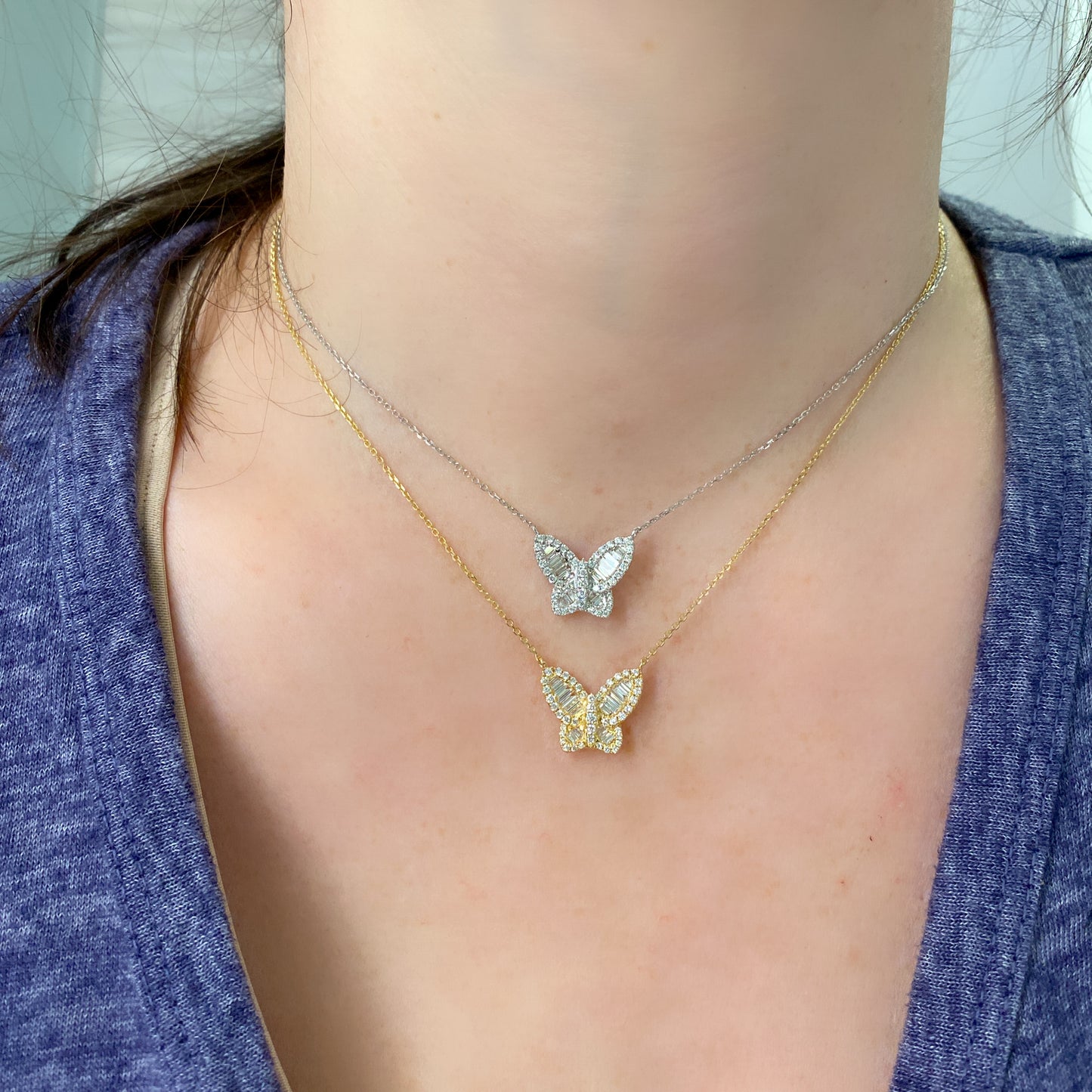Large Diamond Butterfly Pendant