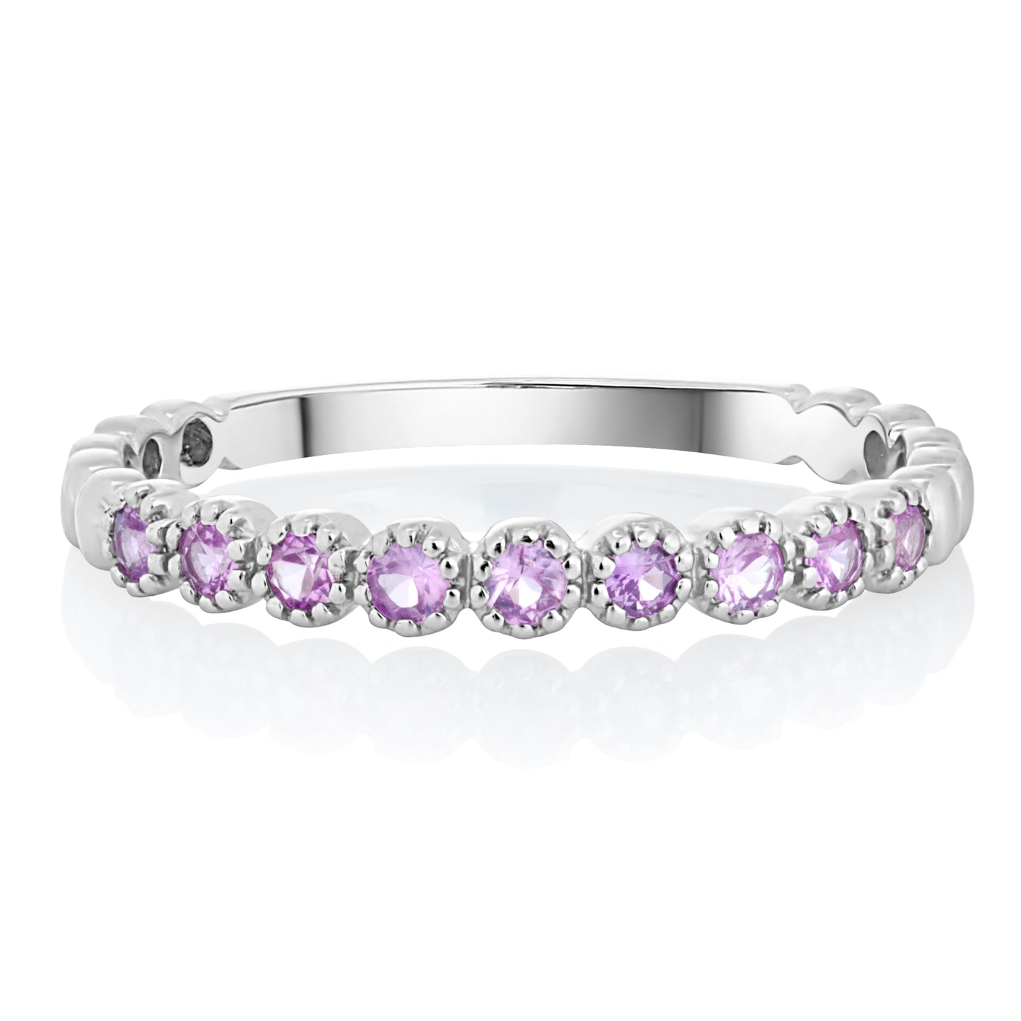 Dainty 2 Pink Sapphire Band