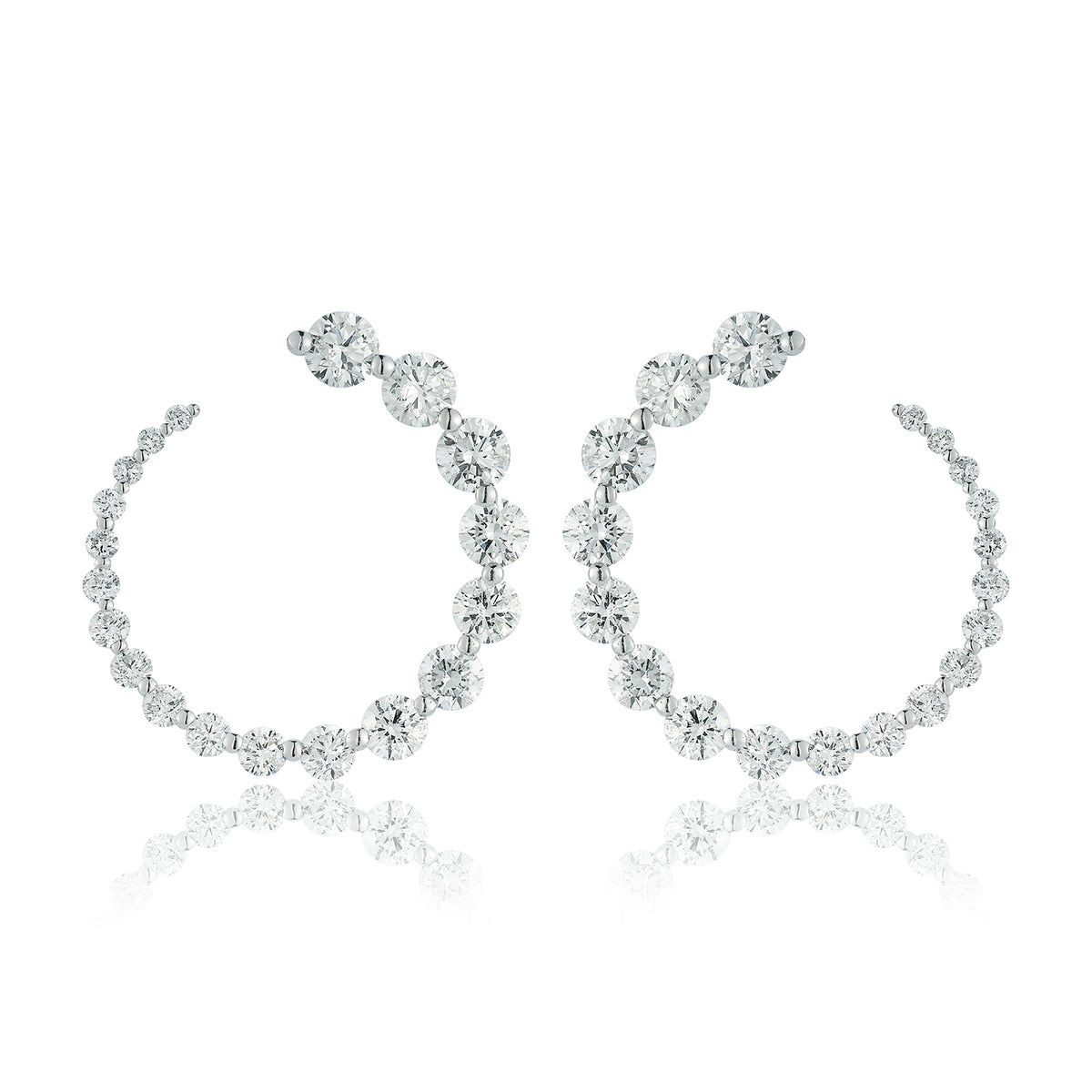 Graduated Diamond Circle Earrings Nicole Rose Fine Jewelry