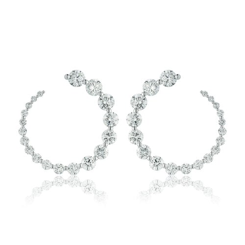 Graduated Diamond Circle Earrings