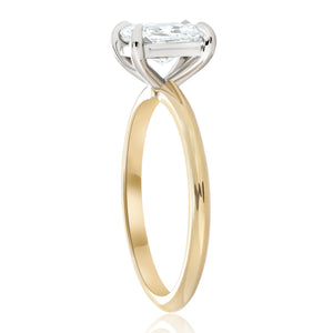 Two Tone Radiant Diamond Solitaire Engagement Ring 2