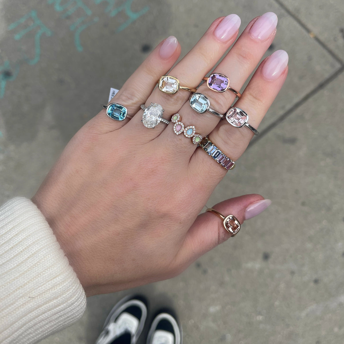 Bezel Set Aquamarine Ring Nicole Rose Fine Jewelry