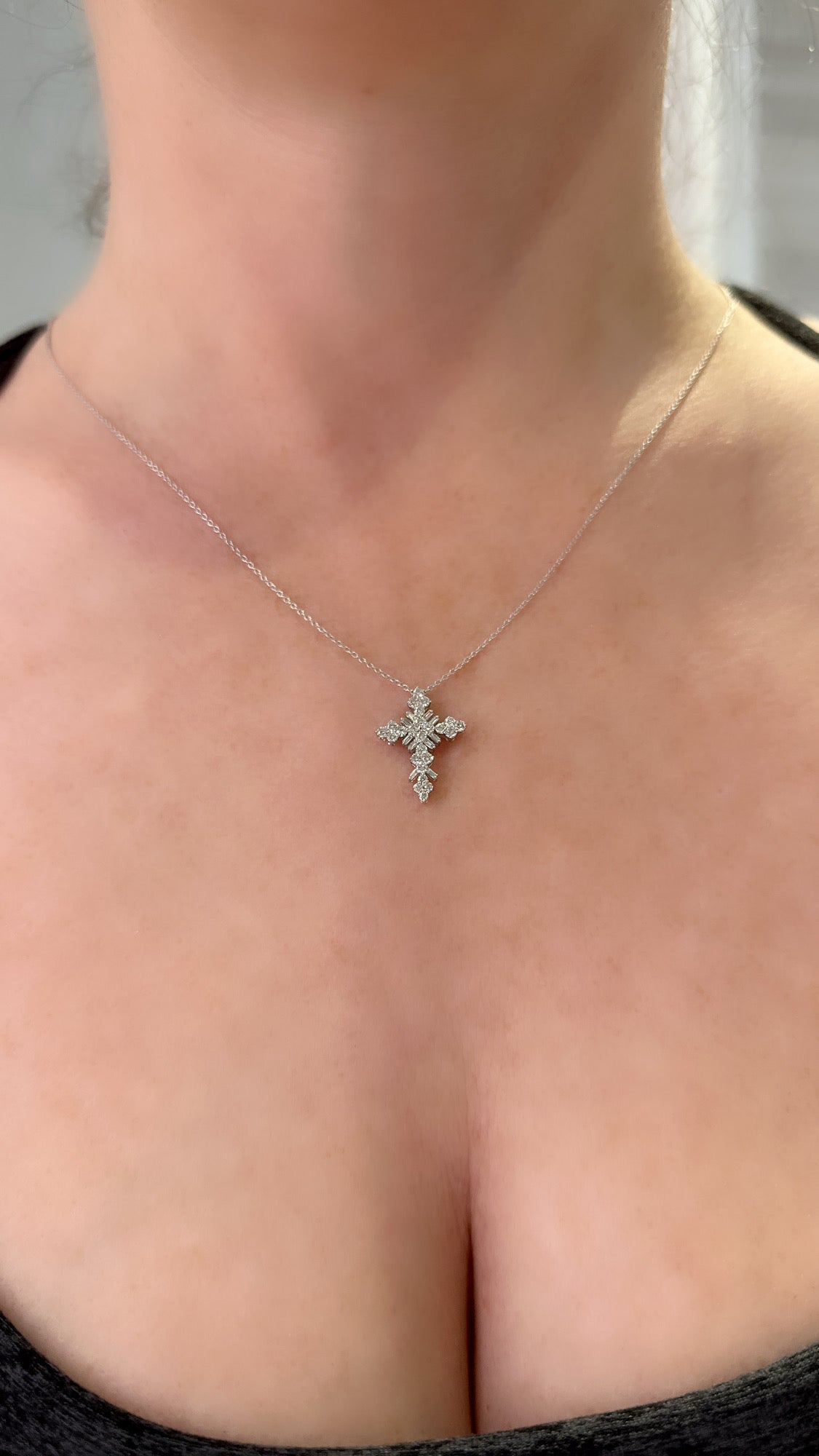Victorian Style Diamond Cross