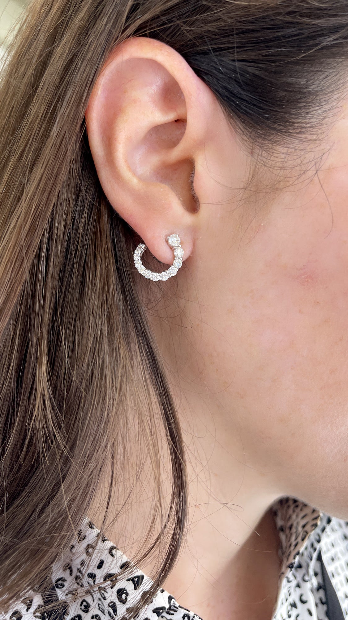 Curved Diamond Earrings 2