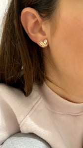 Petite Yellow Sapphire and Diamond Stud Earrings - Two