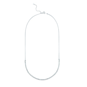 The Nikki Diamond Adjustable Tennis Necklace - Silver