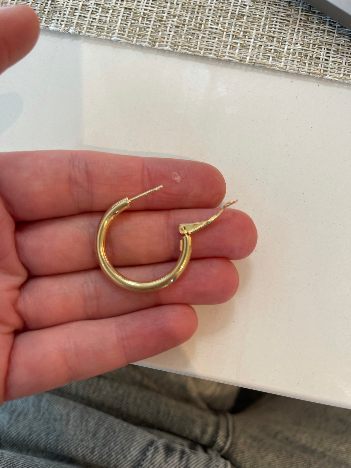 Gold Hoop Earrings 20x20 - Yellow 5