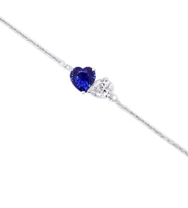 Toi Et Moi Diamond and Sapphire Bracelet - Close Up