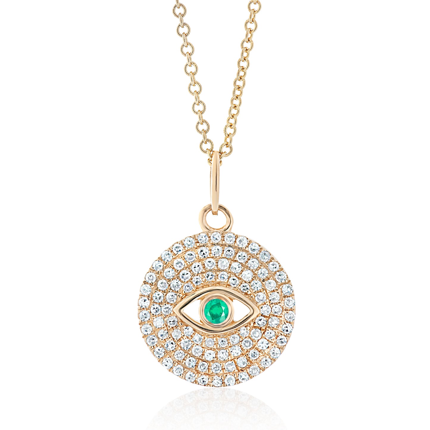 Evil Eye Diamond Circle Pendant