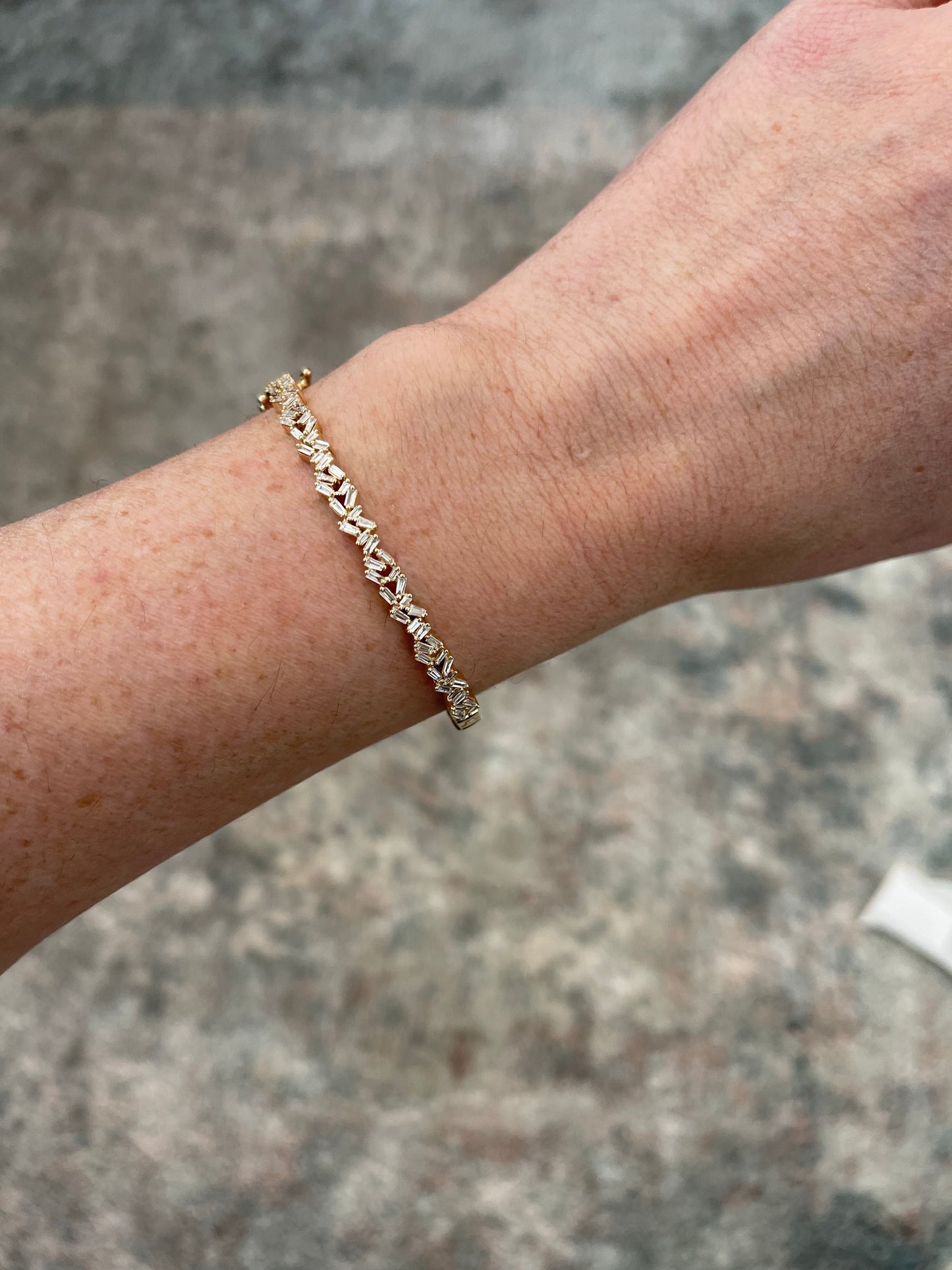 Diamond Baguette Sparks Bangle Bracelet 2