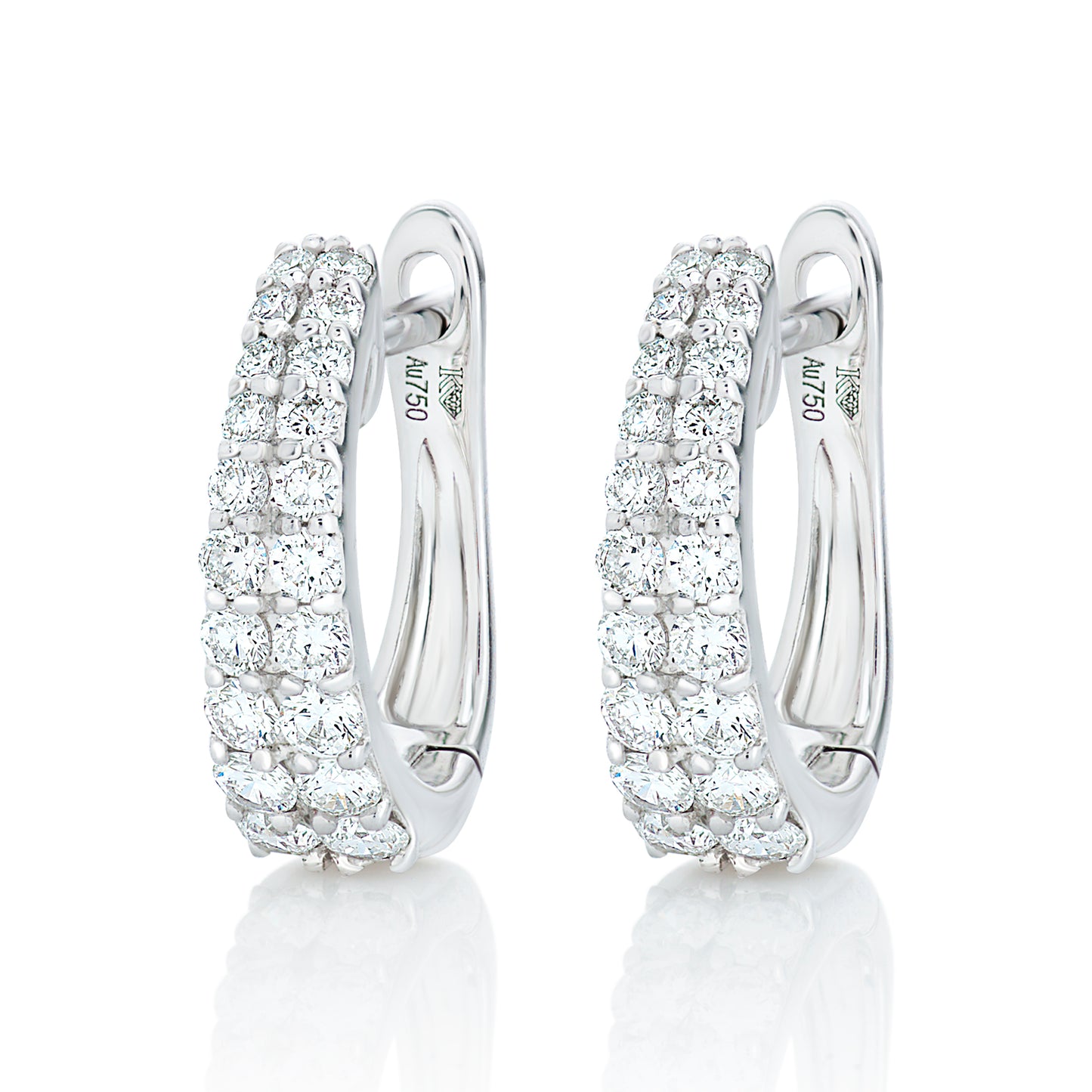 Graduated Two Row Diamond Hoops
