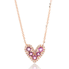 Load image into Gallery viewer, Diamond and Tourmaline &quot;Lovely&quot; Heart Pendant
