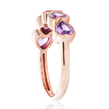 Load image into Gallery viewer, Pink Sapphire Bezel Set Heart Shape Band 5