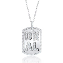Load image into Gallery viewer, Large Diamond Dog Tag Initial Necklace