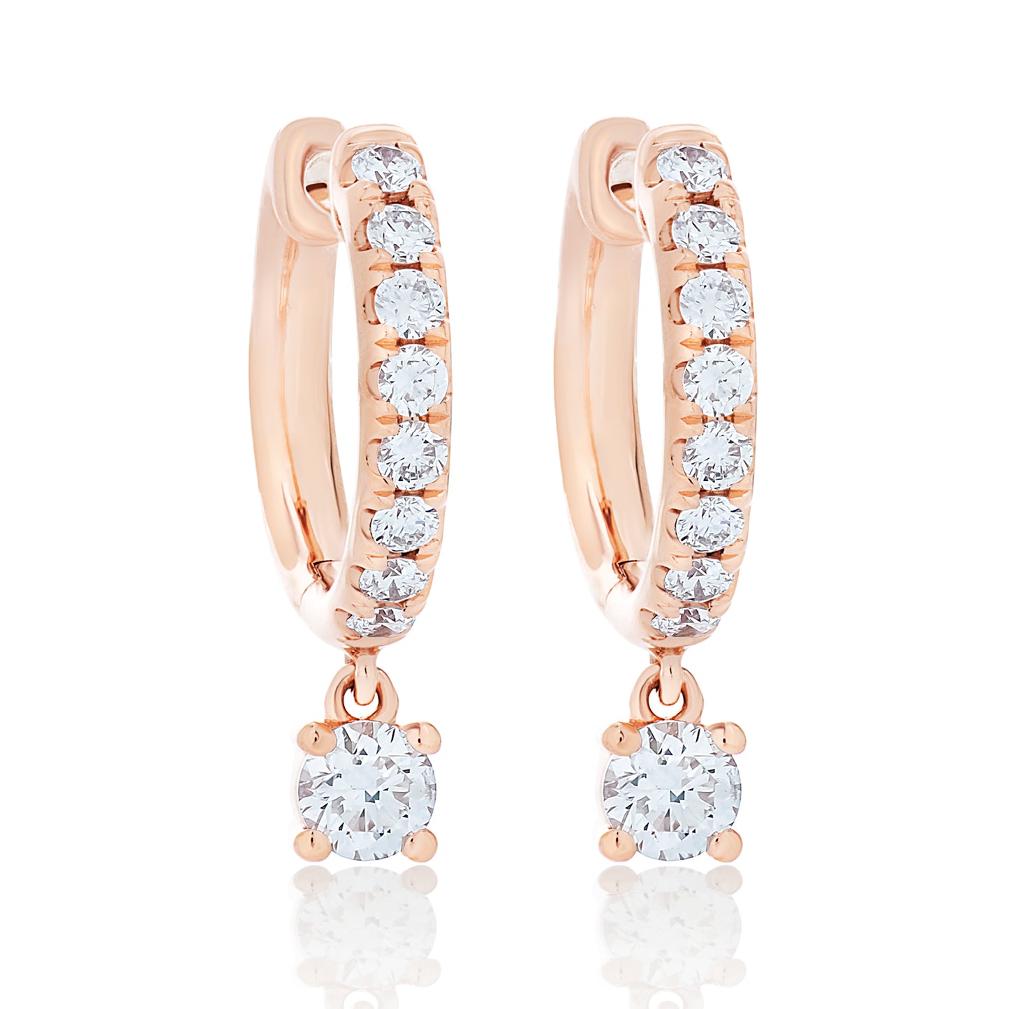 Fancy Shape All Diamond Dangle Earring - Rose