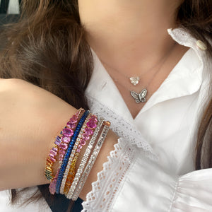 Pink Ombre Sapphire and Diamond Bracelet 4
