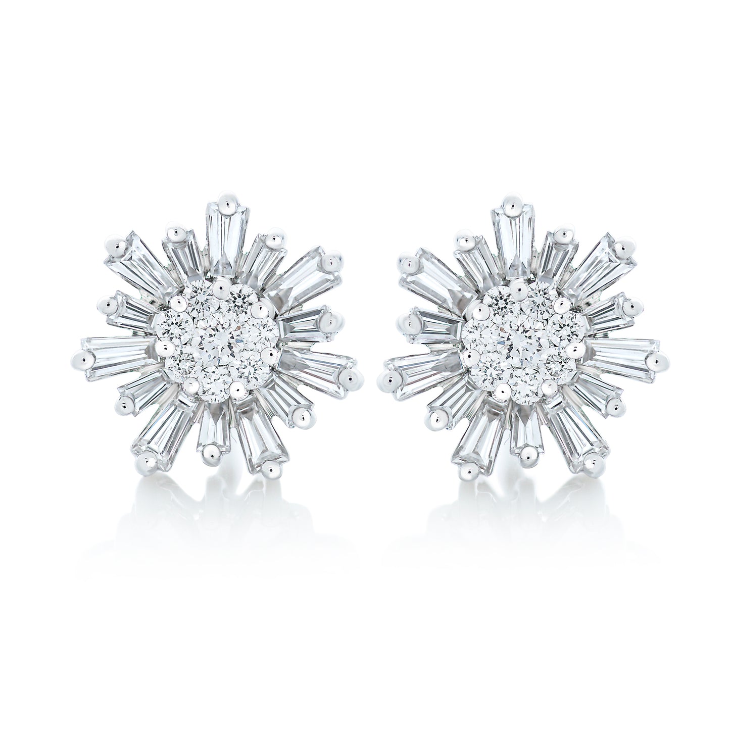 Diamond "Ray of Light" Sun Earrings
