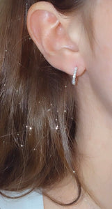 Small Diamond Hoop Earrings 3