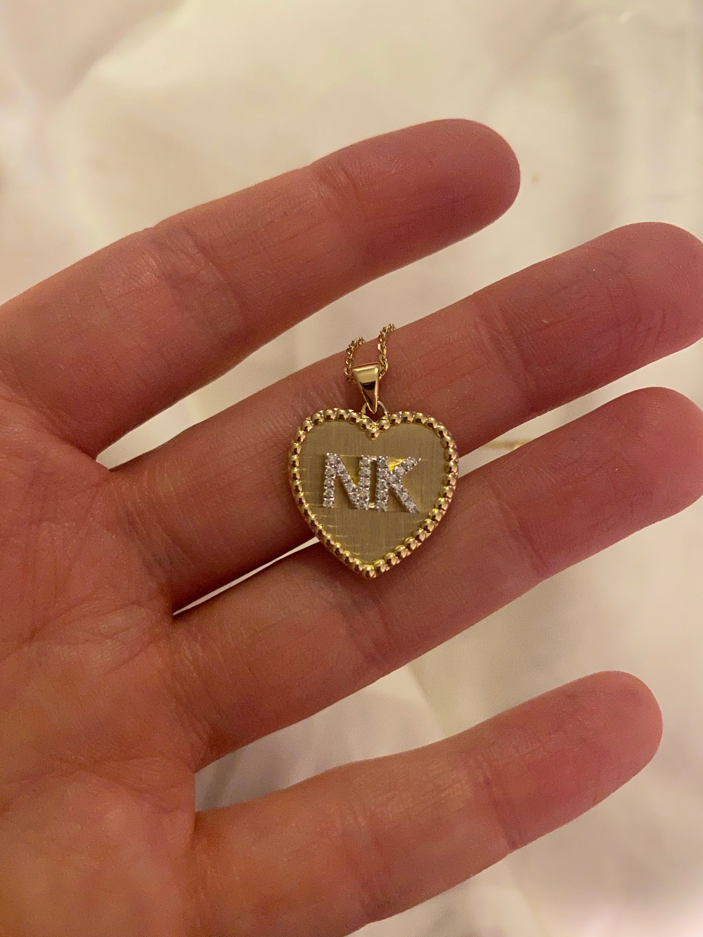Medium Size Initial Heart Pendant 2