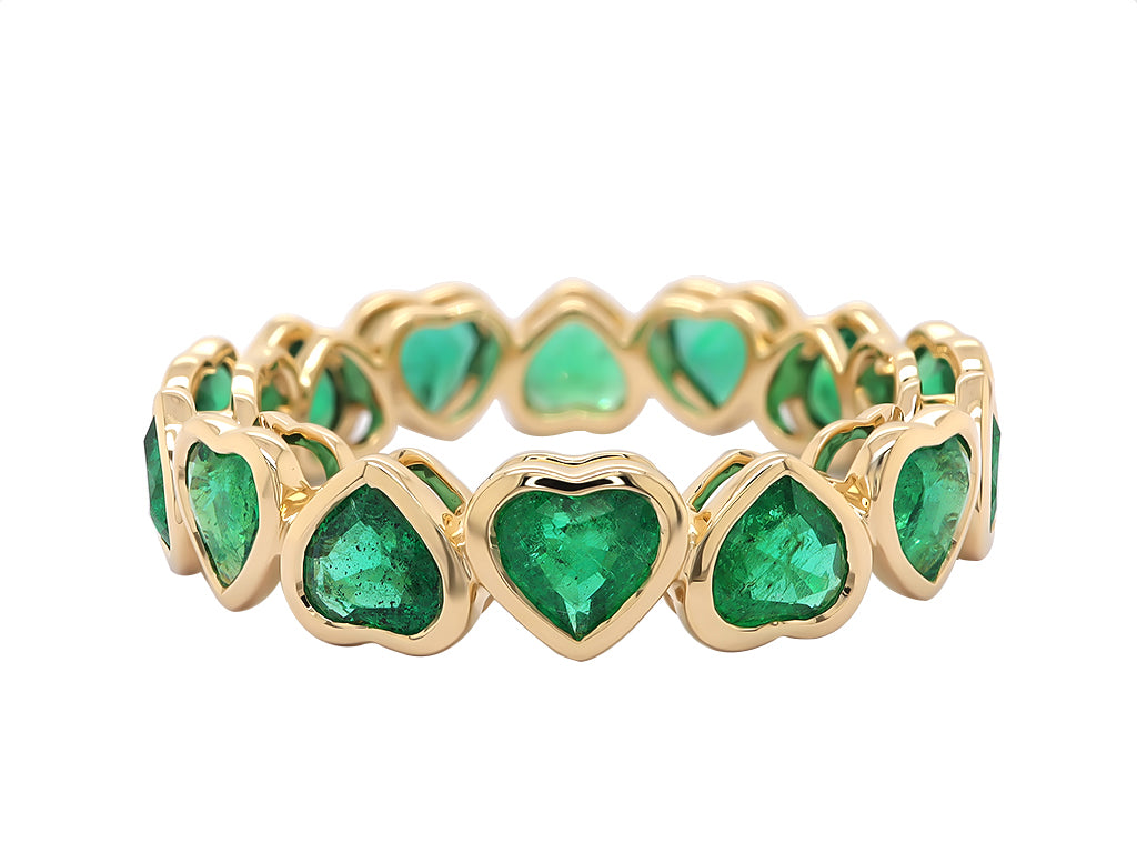 Emerald Happy Hearts Eternity Band