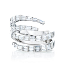 Load image into Gallery viewer, Four Row Diamond Baguette Ring