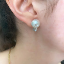 Load image into Gallery viewer, Pearl and Diamond Goddess Earrings 3