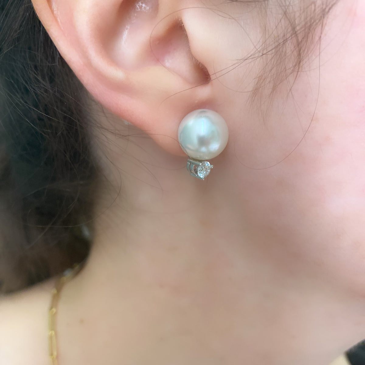 Pearl and Diamond Goddess Earrings – Nicole Rose Fine Jewelry